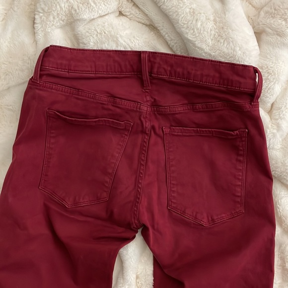 RED BANANA REPUBLIC CROPPED SKINNY PANTS - Picture 3 of 7